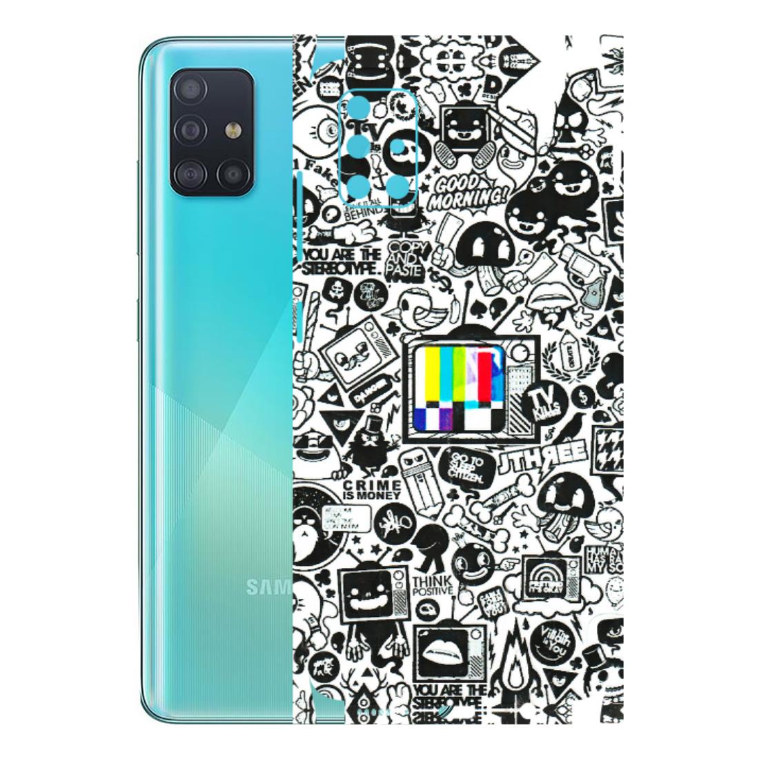 Samsung A/S Series Phone Skins (All Models) - Doodles Positive Art - 3D Embossed Finish (L-263) Samsung Galaxy A51