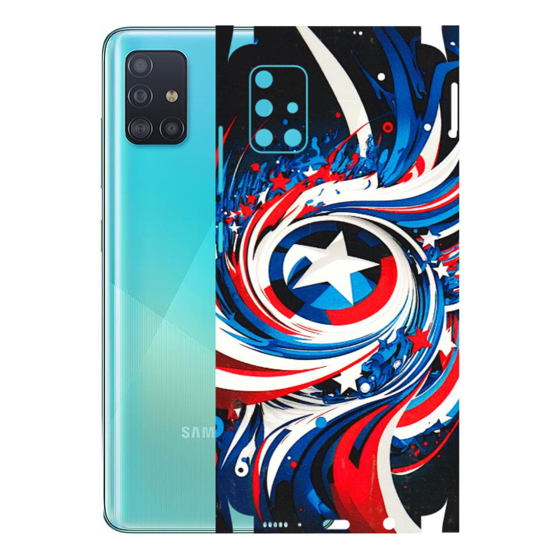Samsung A/S Series Phone Skins (All Models) - Captain America Logo - 3D Embossed Finish (L-307) Samsung Galaxy A51