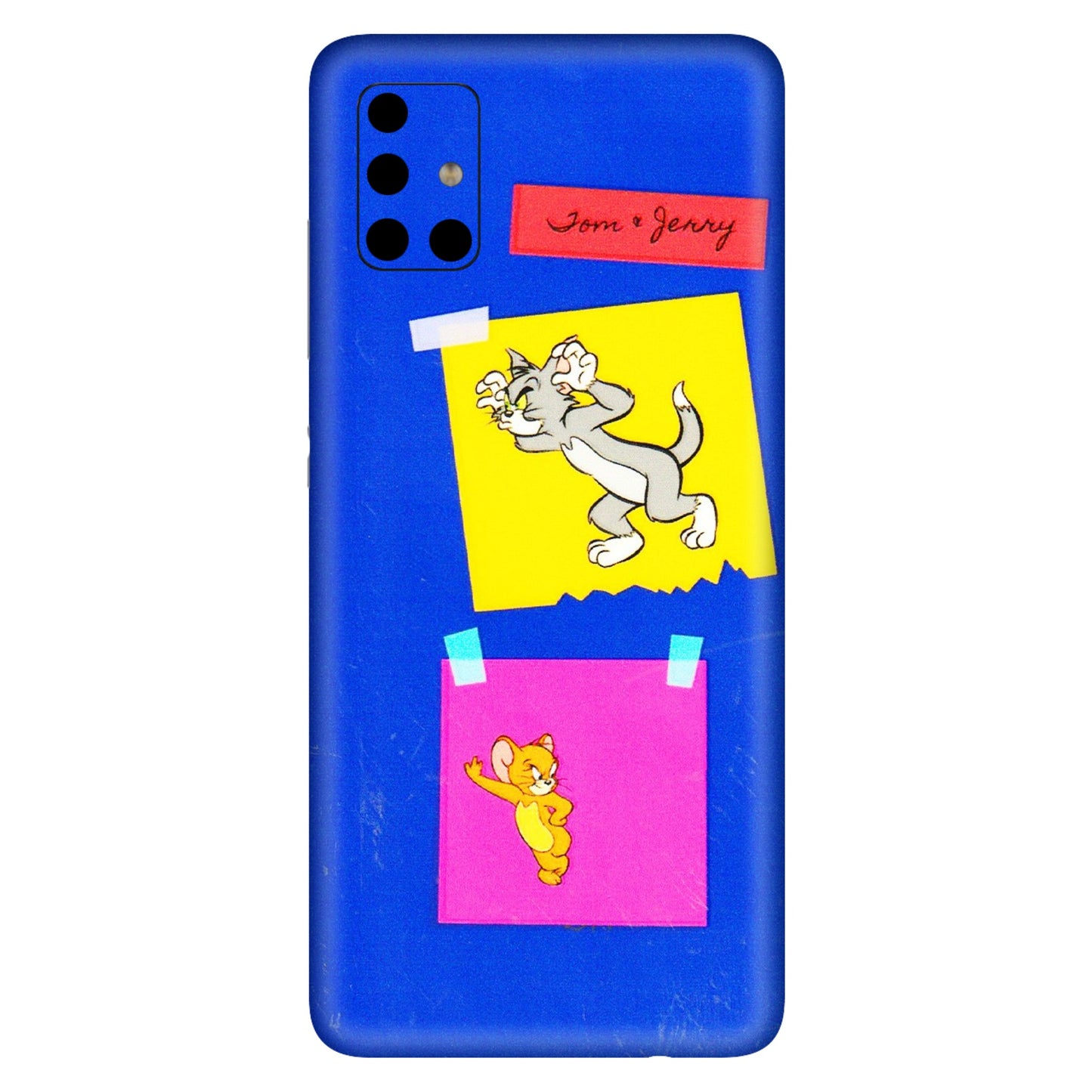Samsung A/S Series Phone Skins (All Models) - Tom N Jerry Sticky Notes - 3D Embossed Finish (L-88) Samsung Galaxy A51