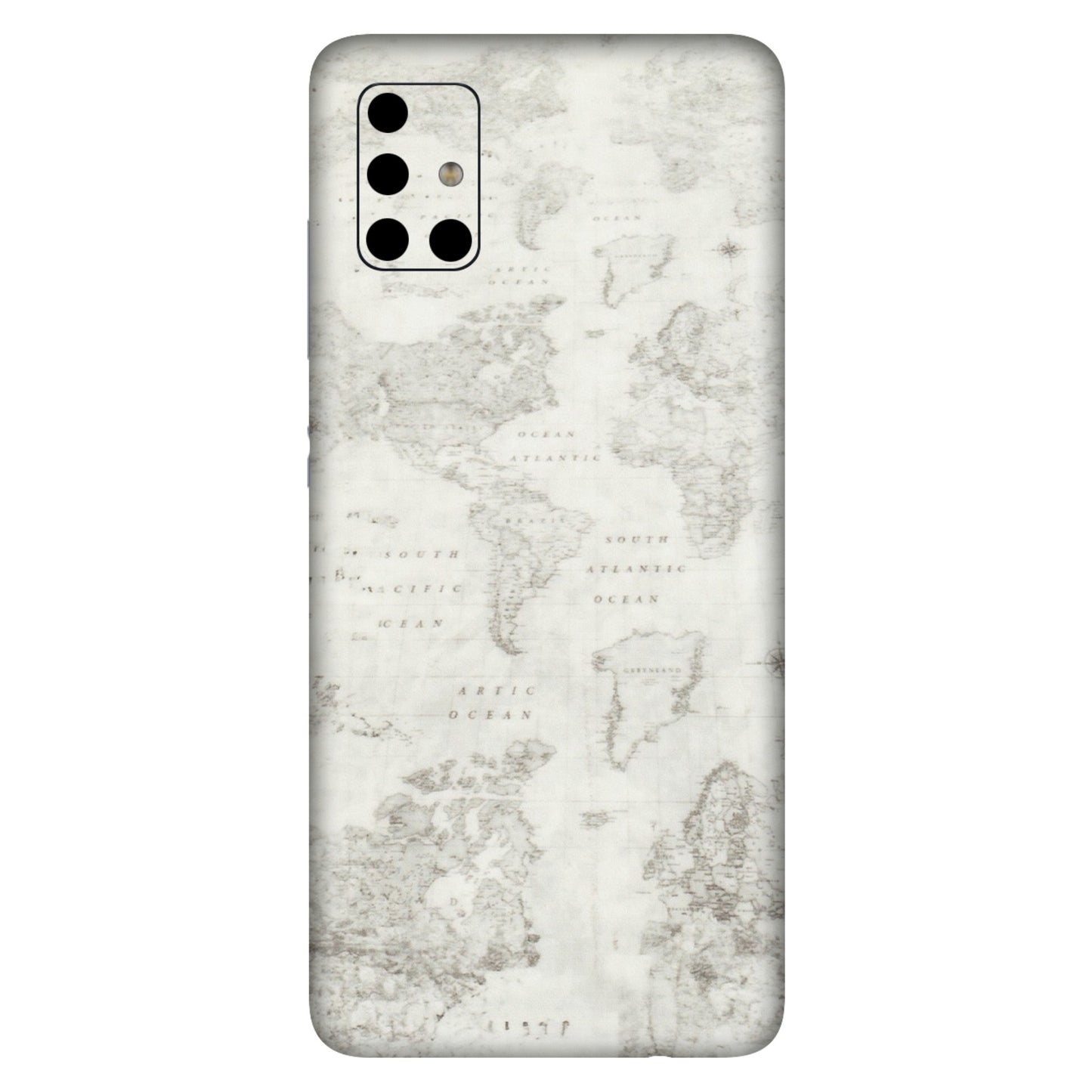 Samsung A/S Series Phone Skins (All Models) - World Travel Map - Transparent Finish (T-04) Samsung Galaxy A51