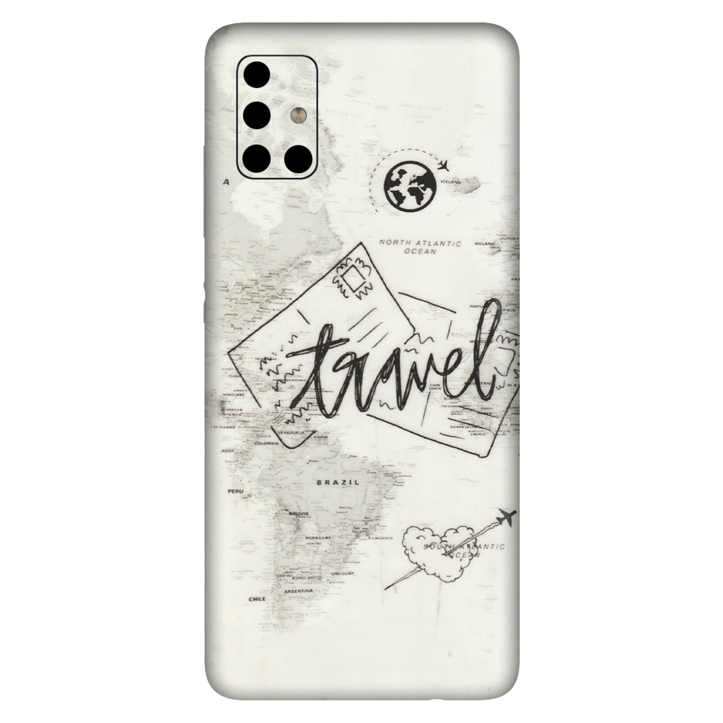 Samsung A/S Series Phone Skins (All Models) - Travel Ticket - Transparent Finish (T-06) Samsung Galaxy A51