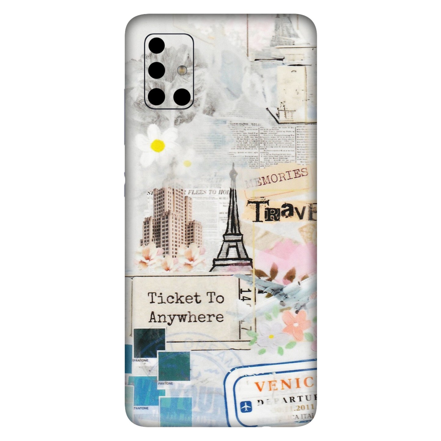 Samsung A/S Series Phone Skins (All Models) - Travel Memories - Transparent Finish (T-09) Samsung Galaxy A51