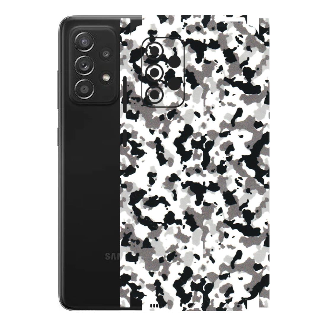 Samsung A/S Series Phone Skins (All Models) - White Black Camouflage - 3D Embossed Finish (L-18) Samsung Galaxy A52s (5G)