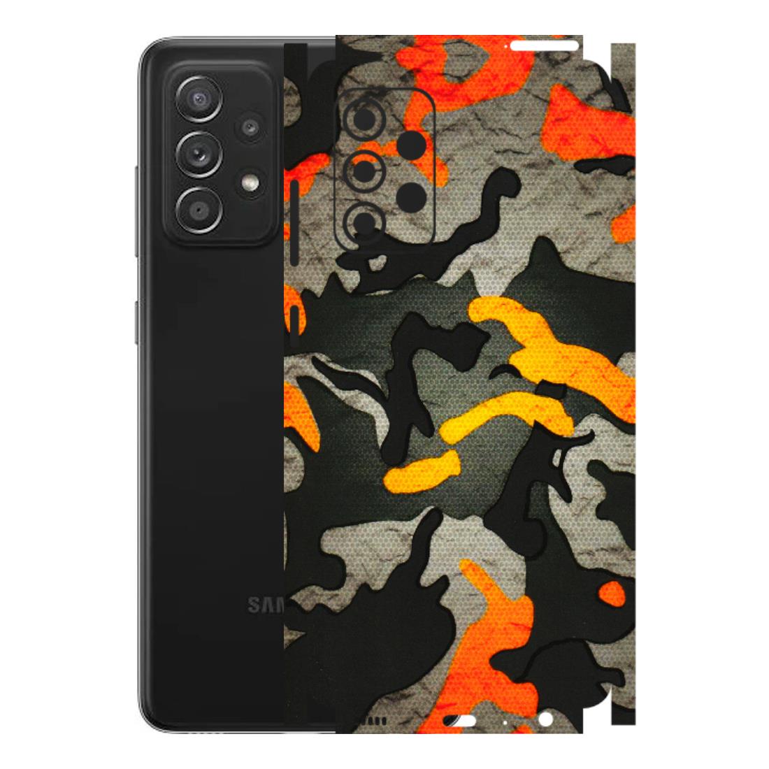 Samsung A/S Series Phone Skins (All Models) - Orange Camouflage - 3D Embossed Finish (L-204) Samsung Galaxy A52s (5G)