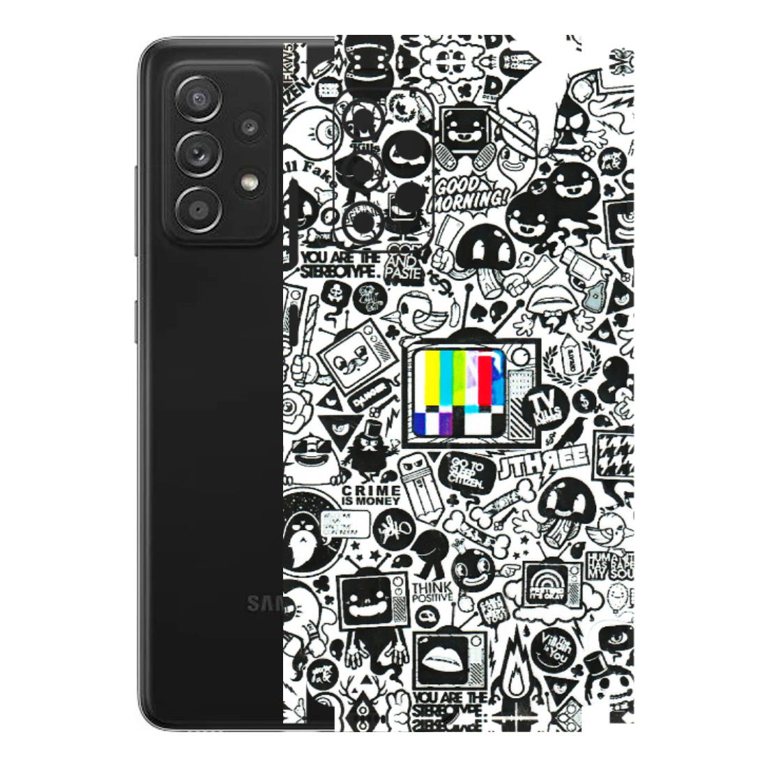 Samsung A/S Series Phone Skins (All Models) - Doodles Positive Art - 3D Embossed Finish (L-263) Samsung Galaxy A52s (5G)