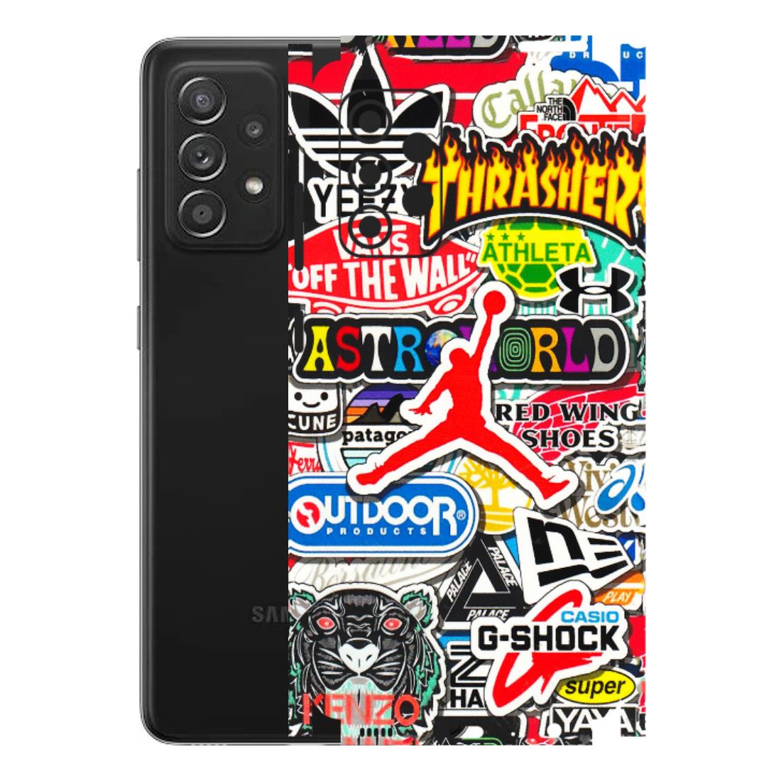 Samsung A/S Series Phone Skins (All Models) - Multi Brands Sticker Graffiti - 3D Embossed Finish (L-37) Samsung Galaxy A52s (5G)