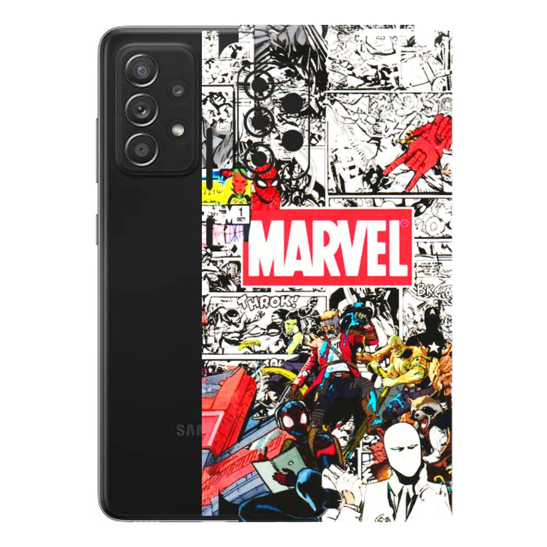 Samsung A/S Series Phone Skins (All Models) - Marvel Colorful Comic - 3D Embossed Finish (L-64) Samsung Galaxy A52s (5G)
