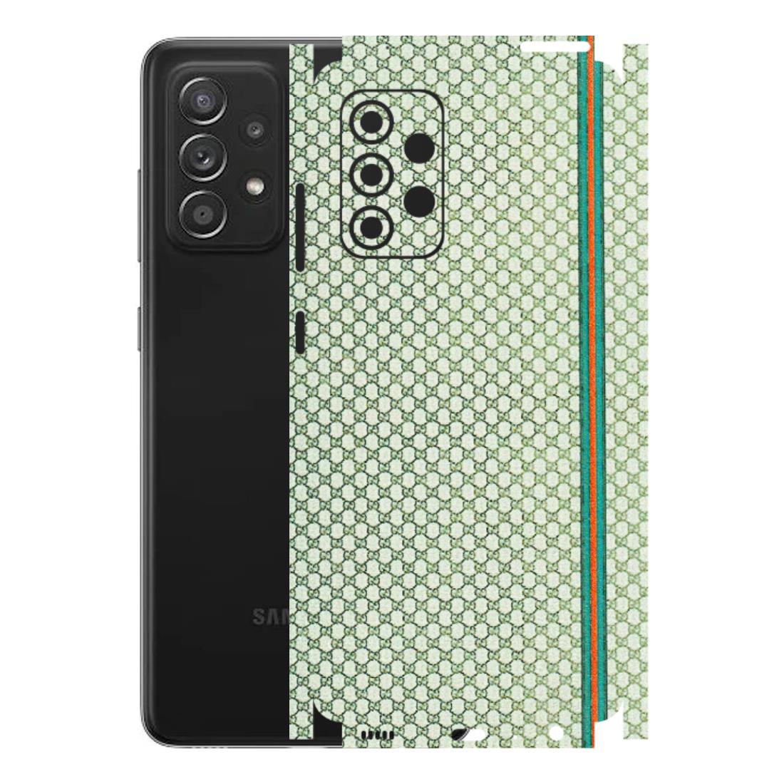 Samsung A/S Series Phone Skins (All Models) - Gucci Fabric Pattern - 3D Embossed Finish (L-73) Samsung Galaxy A52s (5G)