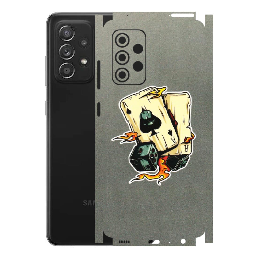 Samsung A/S Series Phone Skins (All Models) - Grey Cards Of Ace - 3D Embossed Finish (L-77) Samsung Galaxy A52s (5G)