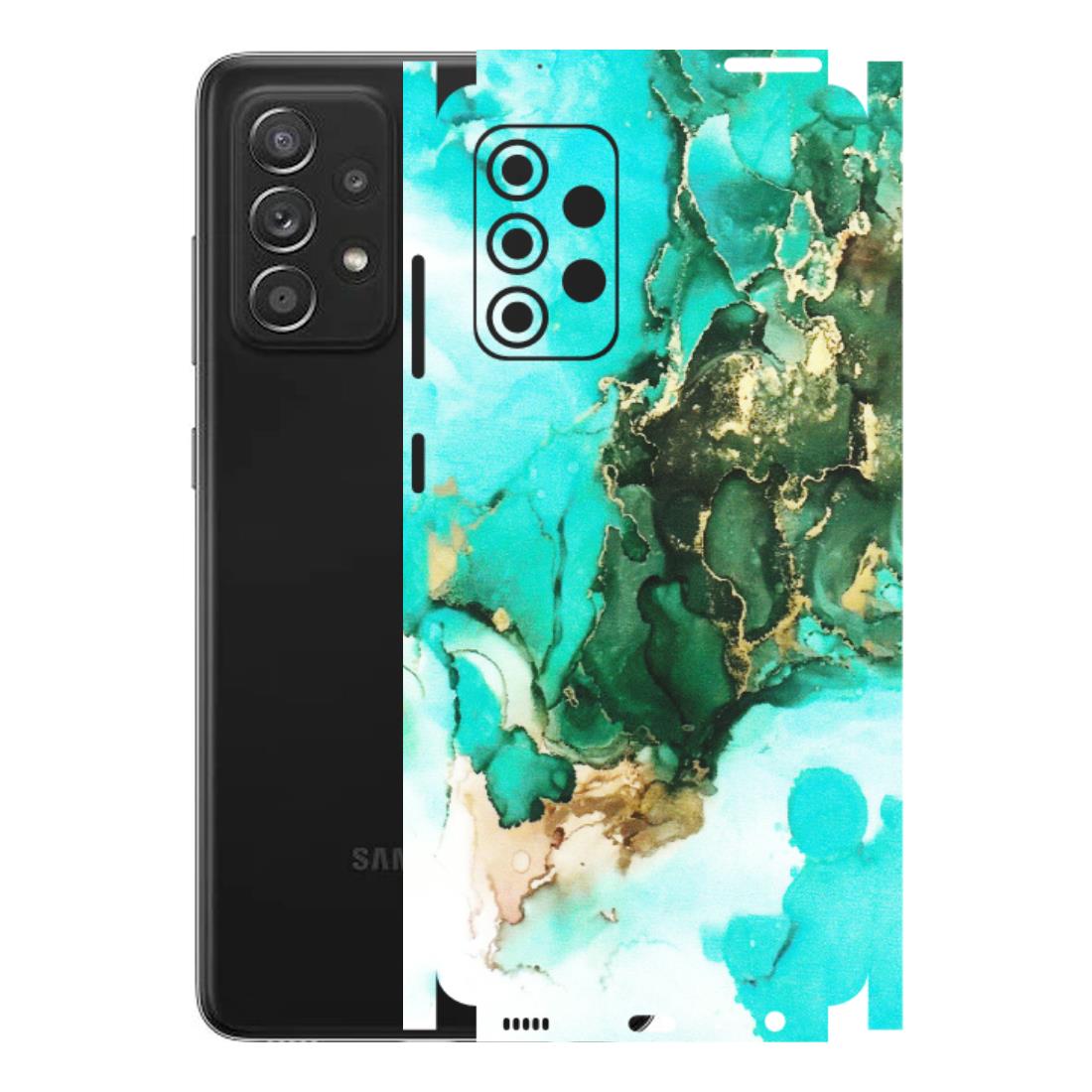 Samsung A/S Series Phone Skins (All Models) - The Blue Gold Marble - Matte Finish (M-124) Samsung Galaxy A52s (5G)
