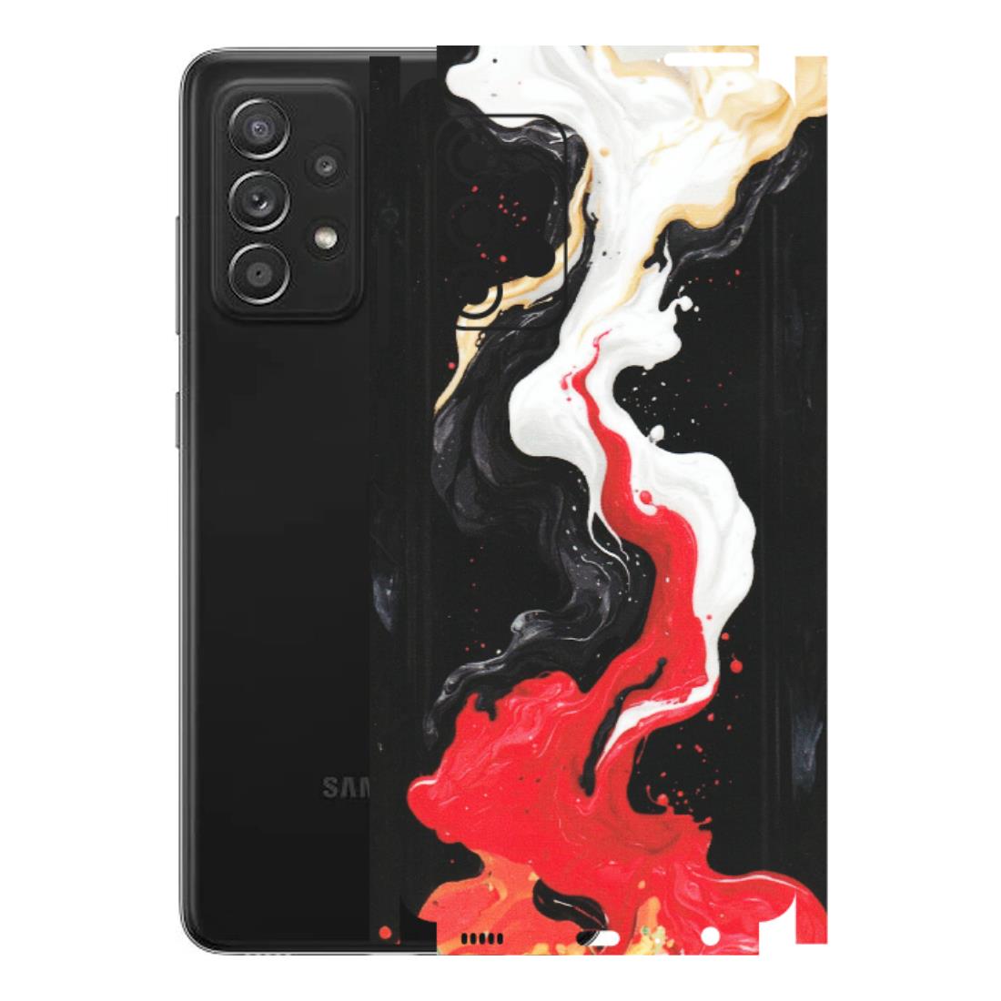 Samsung A/S Series Phone Skins (All Models) - Black Red White Paint Splash Fusion - Matte Finish (M-56) Samsung Galaxy A52s (5G)