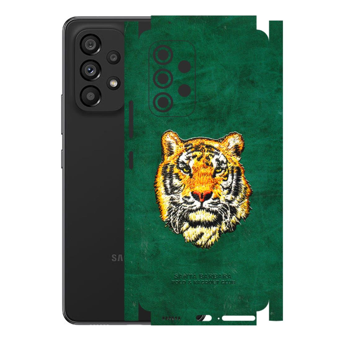 Samsung M/F/Note/Flip and C Phone Skins (All Models) - Leather Feel Tiger - 3D Embossed Finish (L-111) Samsung Galaxy A53 (5G)