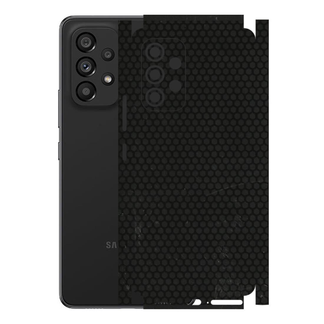 Samsung M/F/Note/Flip and C Phone Skins (All Models) - Black honeycomb - 3D Embossed Finish (L-114) Samsung Galaxy A53 (5G)
