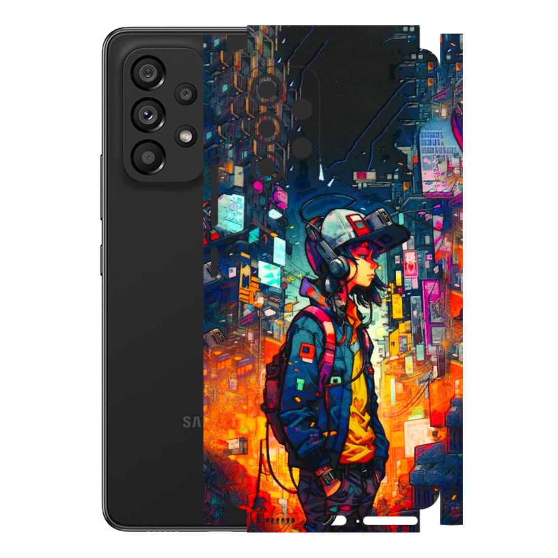 Samsung M/F/Note/Flip and C Phone Skins (All Models) - Street Anime Guy - 3D Embossed Finish (L-158) Samsung Galaxy A53 (5G)
