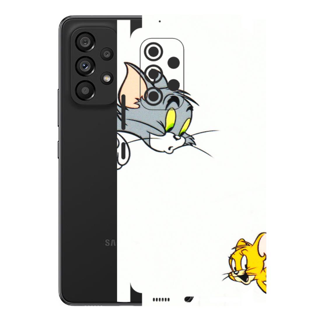 Samsung M/F/Note/Flip and C Phone Skins (All Models) - Cute Tom And Jerry - 3D Embossed Finish (L-220) Samsung Galaxy A53 (5G)
