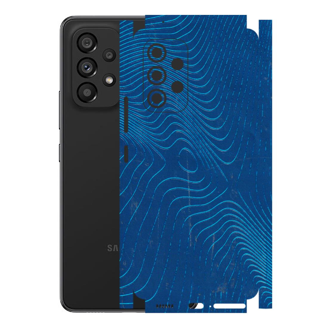 Samsung M/F/Note/Flip and C Phone Skins (All Models) - Abstract Blue Line Map - 3D Embossed Finish (L-272) Samsung Galaxy A53 (5G)