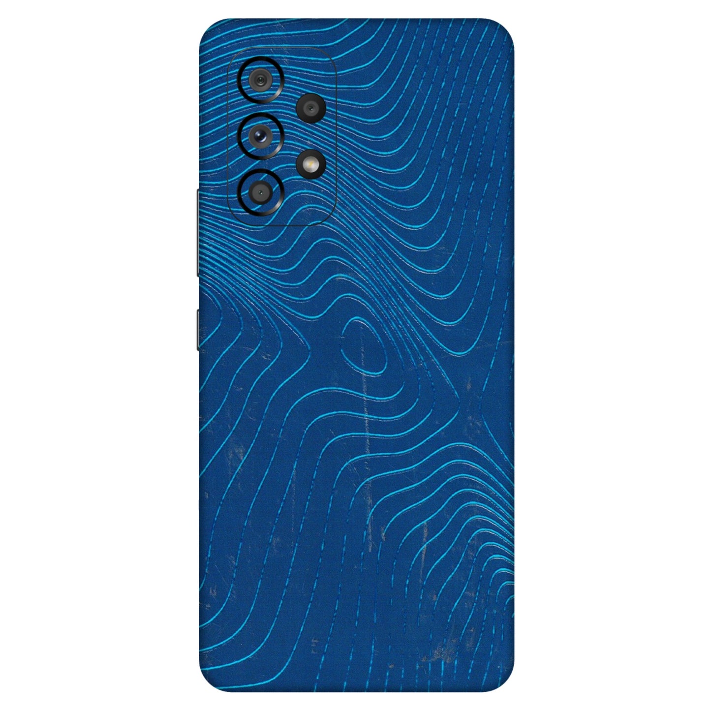 Samsung M/F/Note/Flip and C Phone Skins (All Models) - Abstract Blue Line Map - 3D Embossed Finish (L-272) Samsung Galaxy A53 (5G)