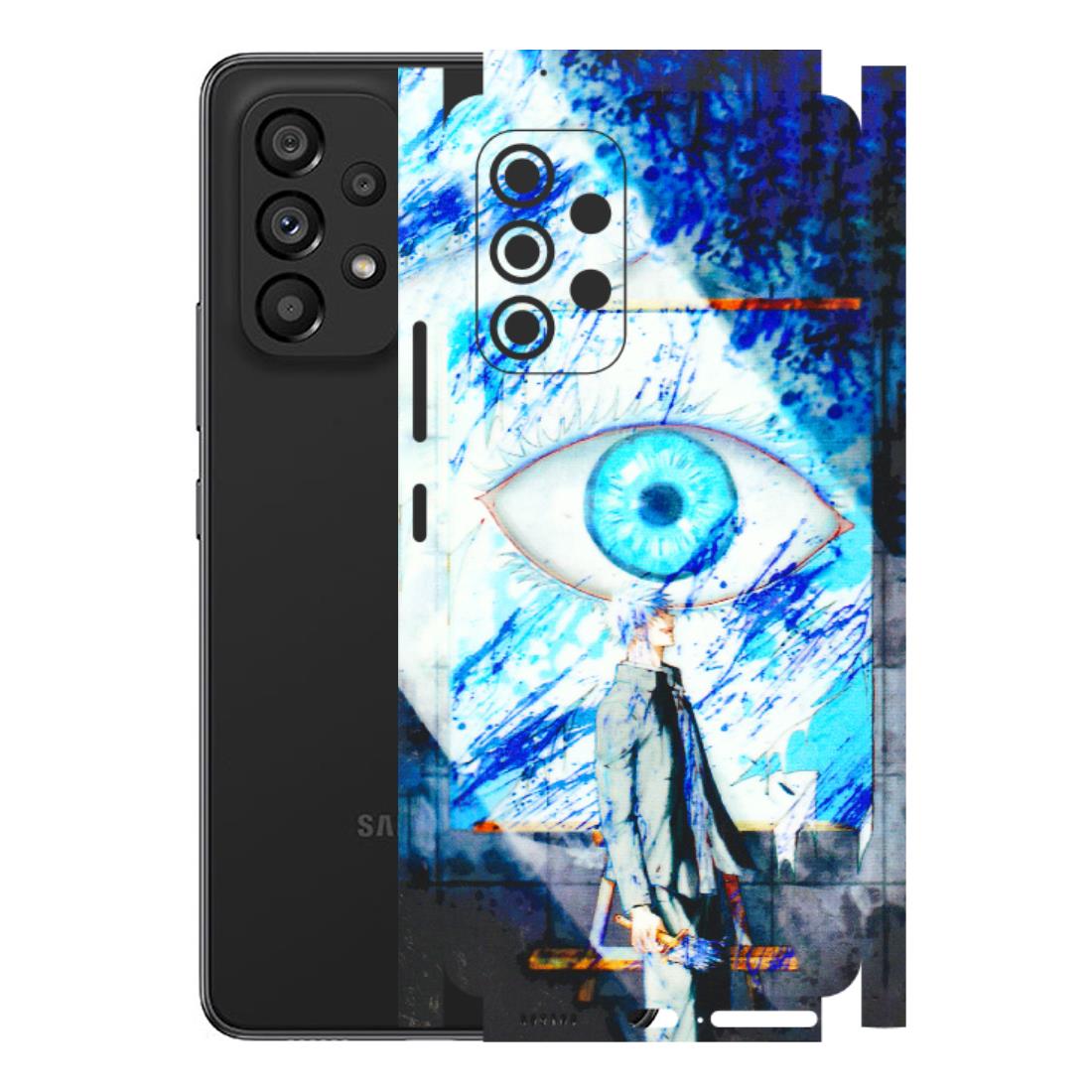 Samsung M/F/Note/Flip and C Phone Skins (All Models) - Anime Sea Blue Eye - 3D Embossed Finish (L-318) Samsung Galaxy A53 (5G)