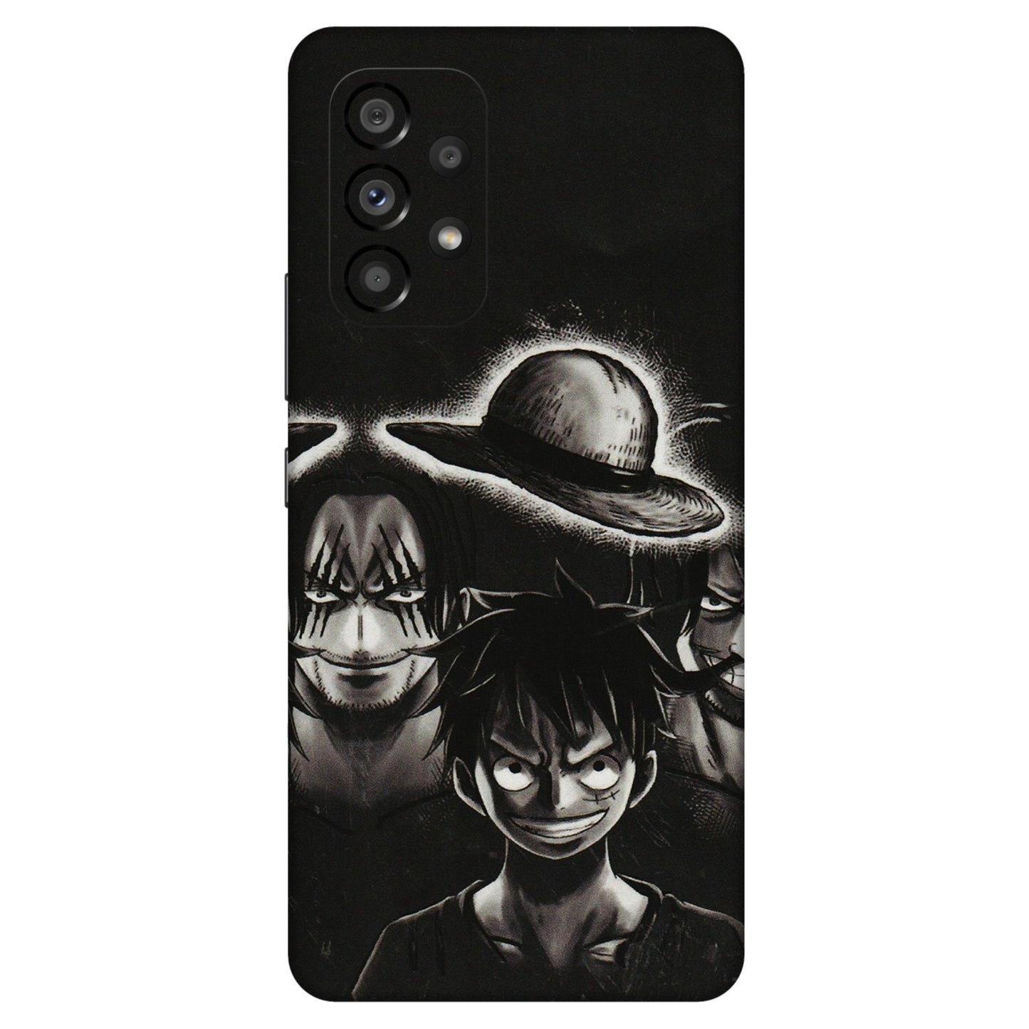 Samsung M/F/Note/Flip and C Phone Skins (All Models) - Black Luffy Hat - 3D Embossed Finish (L-57) Samsung Galaxy A53 (5G)
