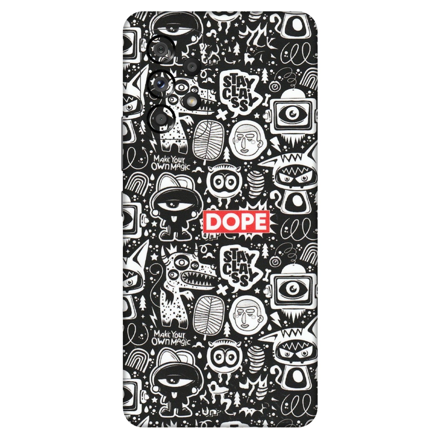 Samsung M/F/Note/Flip and C Phone Skins (All Models) - Dope Stay Classy Black Doodles - Matte Finish (M-126) Samsung Galaxy A53 (5G)