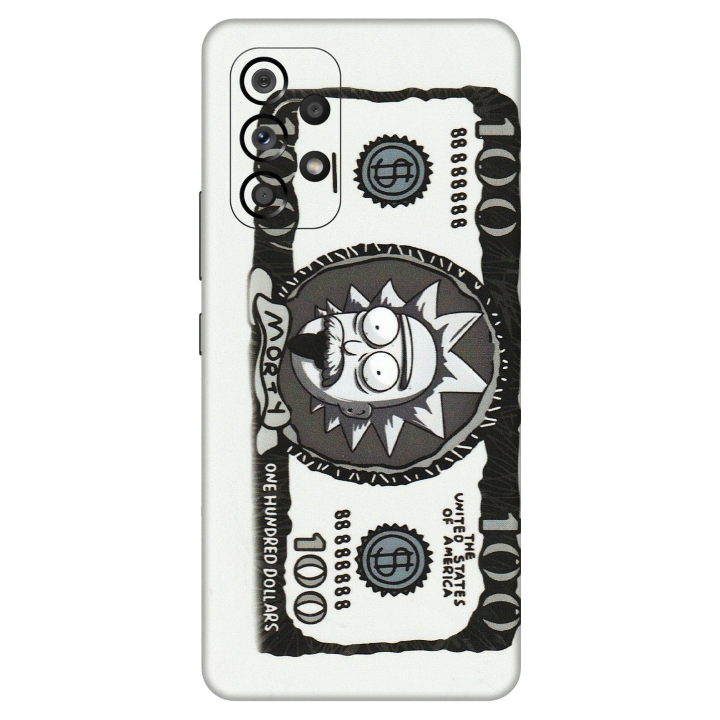 Samsung M/F/Note/Flip and C Phone Skins (All Models) - Rick And Morty Hundred Dollar Anime - Matte Finish (M-161) Samsung Galaxy A53 (5G)