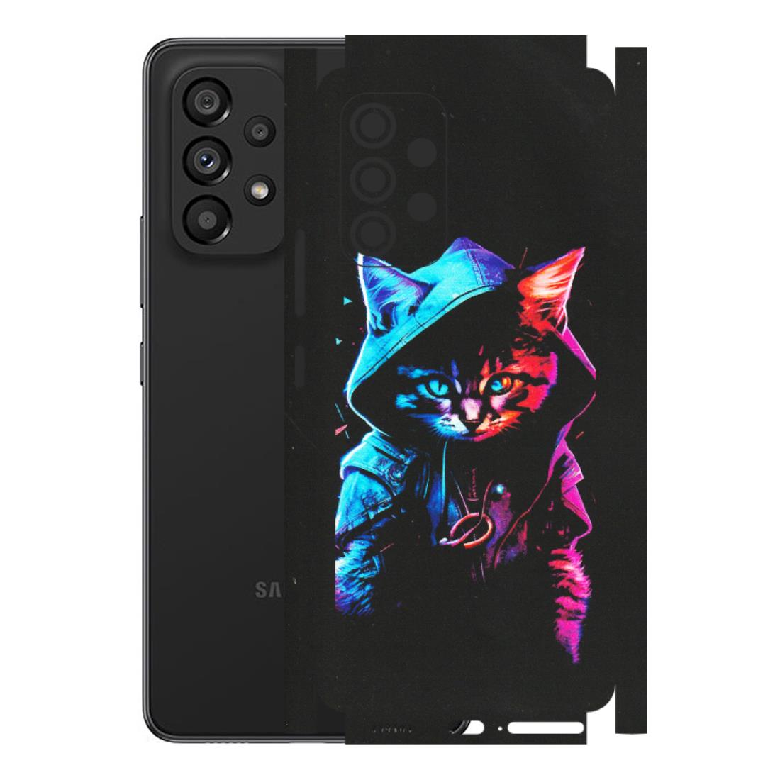 Samsung M/F/Note/Flip and C Phone Skins (All Models) - Cyberpunk Cat - Matte Finish (M-45) Samsung Galaxy A53 (5G)
