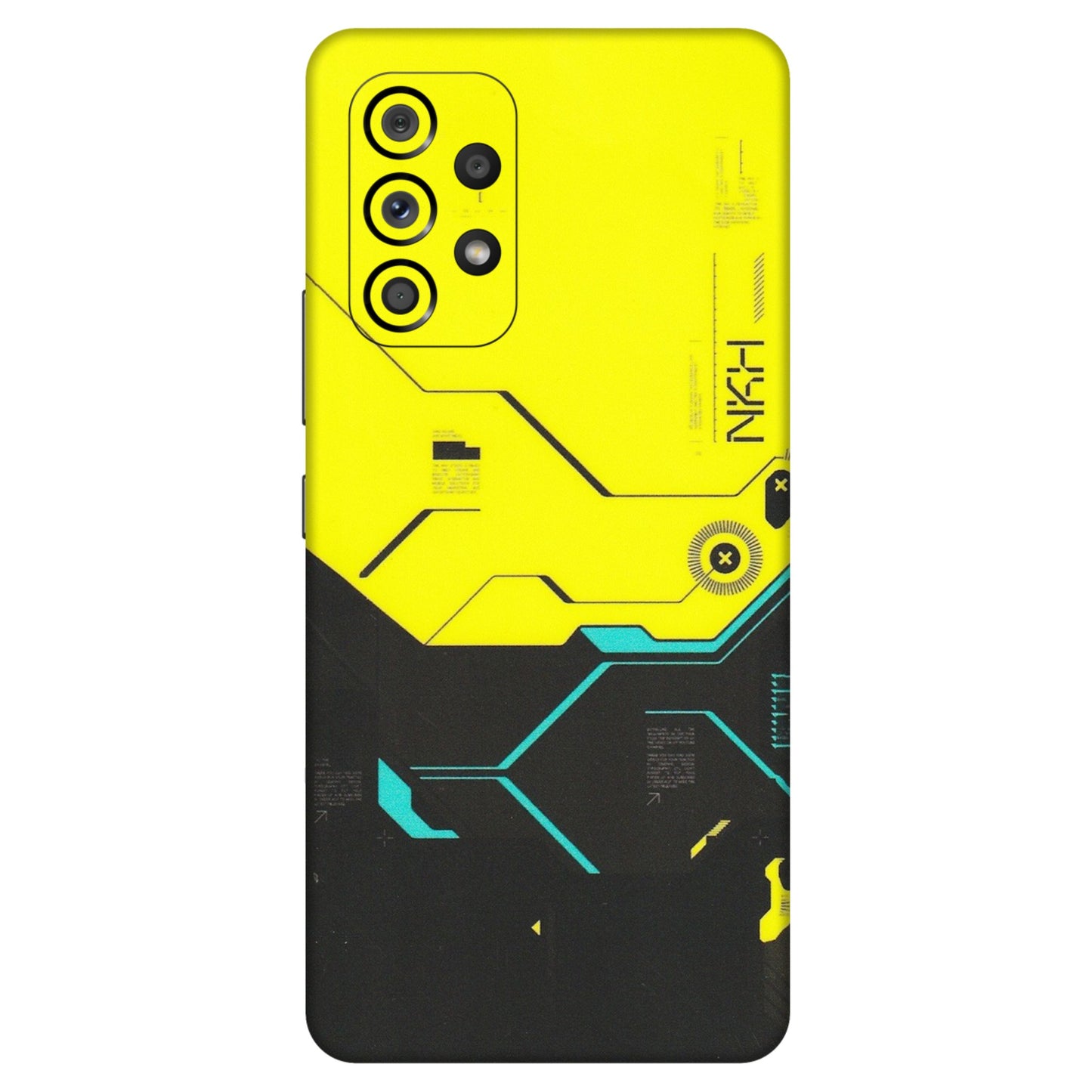 Samsung M/F/Note/Flip and C Phone Skins (All Models) - Black Yellow Technica - Matte Finish (M-53) Samsung Galaxy A53 (5G)