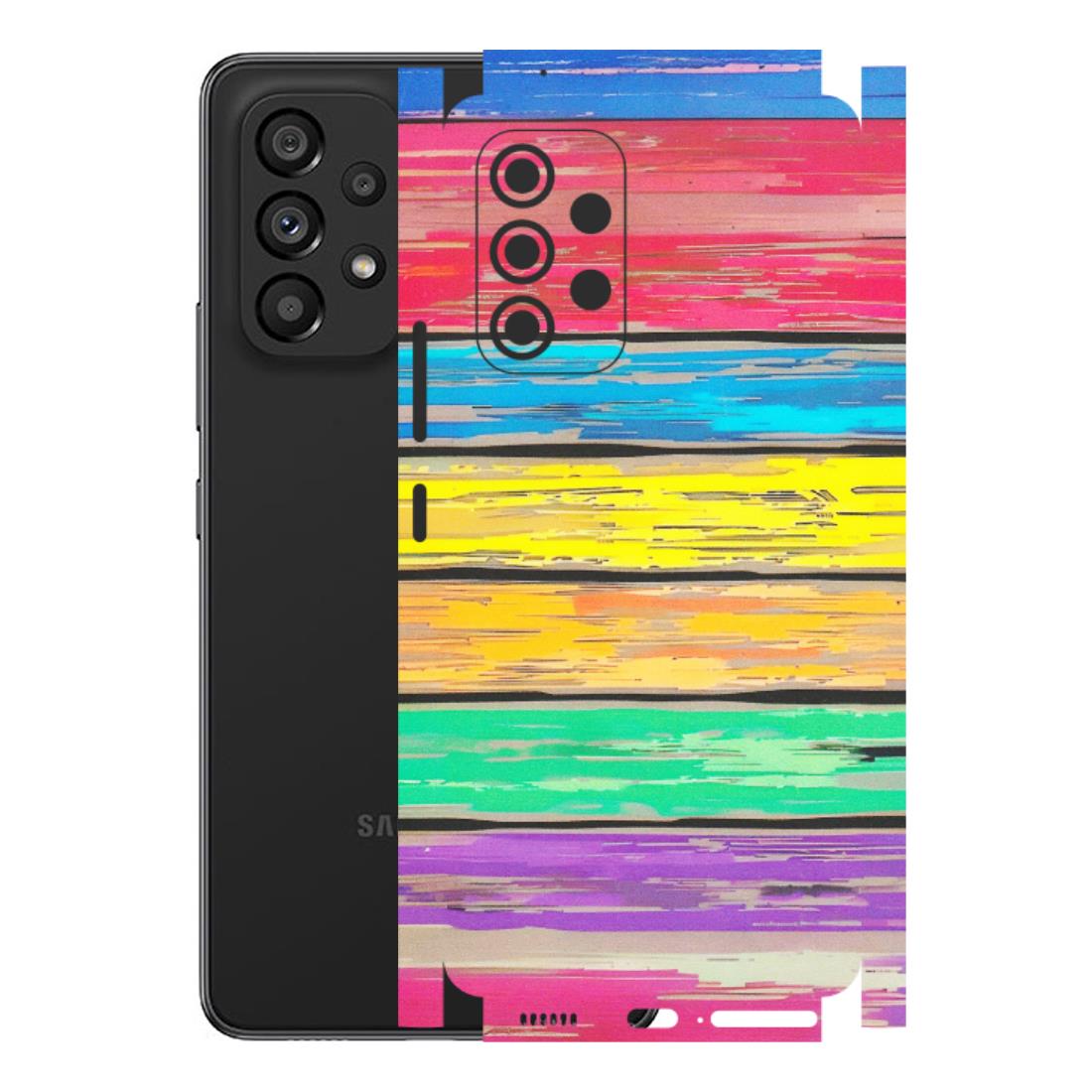 Samsung M/F/Note/Flip and C Phone Skins (All Models) - Multi Colour Wooden Wall - Matte Finish (M-96) Samsung Galaxy A53 (5G)