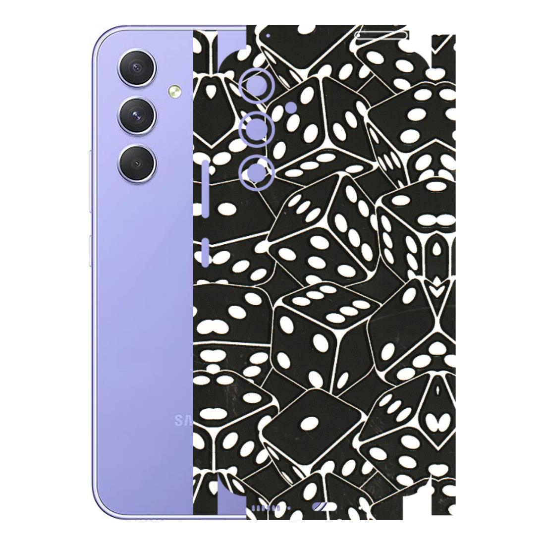 Samsung A/S Series Phone Skins (All Models) - Big Black Dices - 3D Embossed Finish (L-106) Samsung Galaxy A54 (5G)