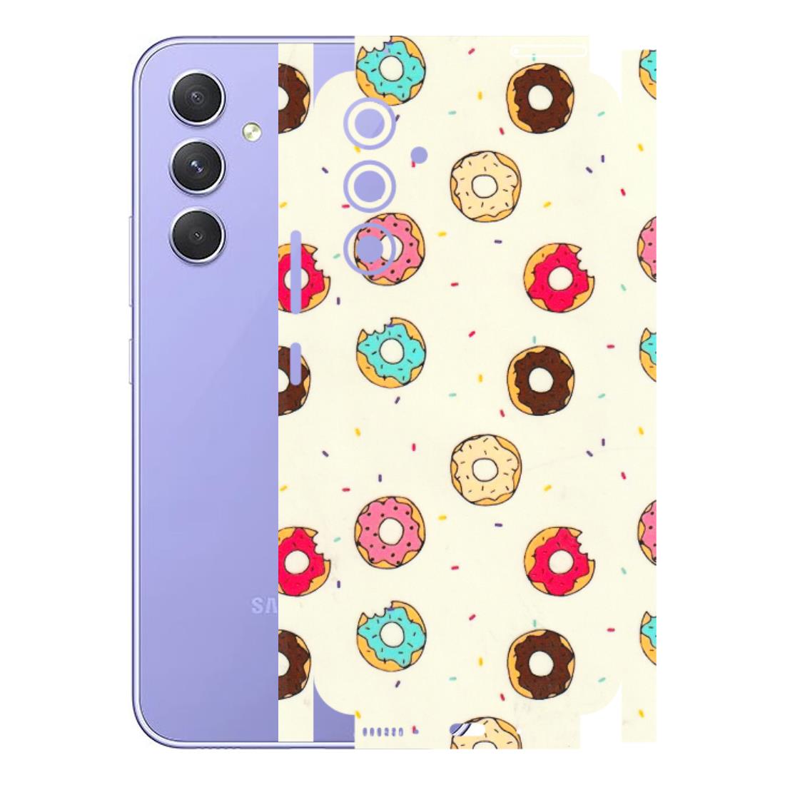 Samsung A/S Series Phone Skins (All Models) - Mini Donuts Doodle Art - 3D Embossed Finish (L-122) Samsung Galaxy A54 (5G)