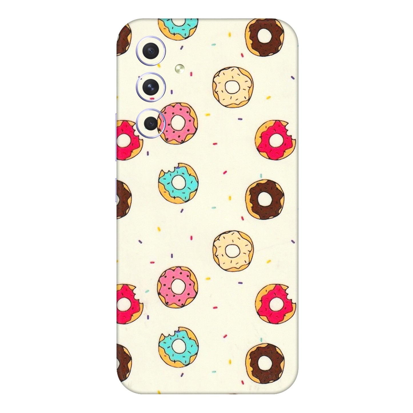 Samsung A/S Series Phone Skins (All Models) - Mini Donuts Doodle Art - 3D Embossed Finish (L-122) Samsung Galaxy A54 (5G)