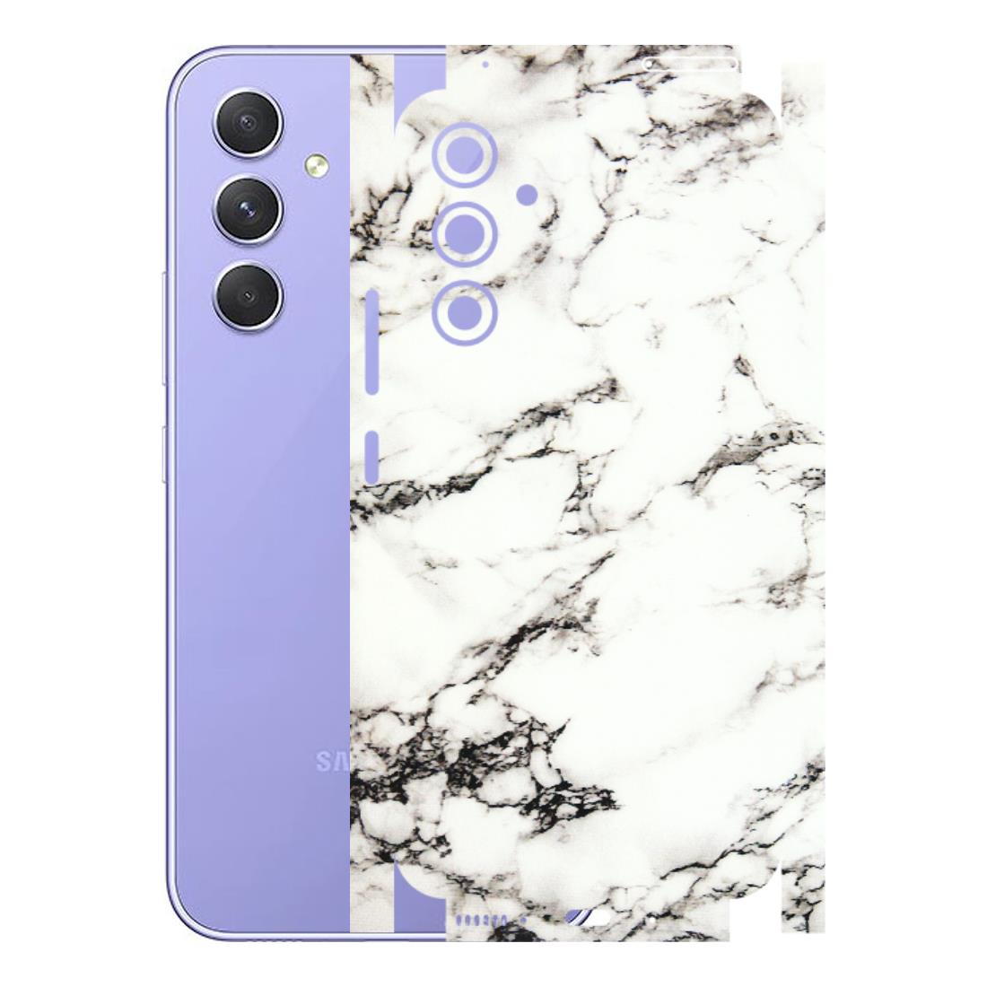 Samsung A/S Series Phone Skins (All Models) - Black and White Marble Texture - 3D Embossed Finish (L-124) Samsung Galaxy A54 (5G)
