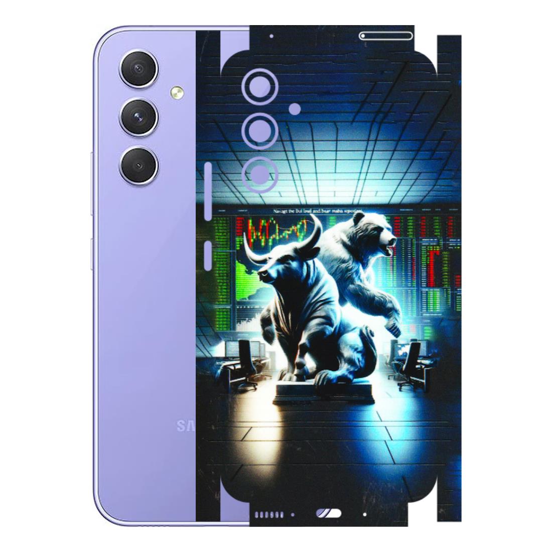 Samsung A/S Series Phone Skins (All Models) - Stock Market Sensex Bear vs Bulls - 3D Embossed Finish (L-15) Samsung Galaxy A54 (5G)