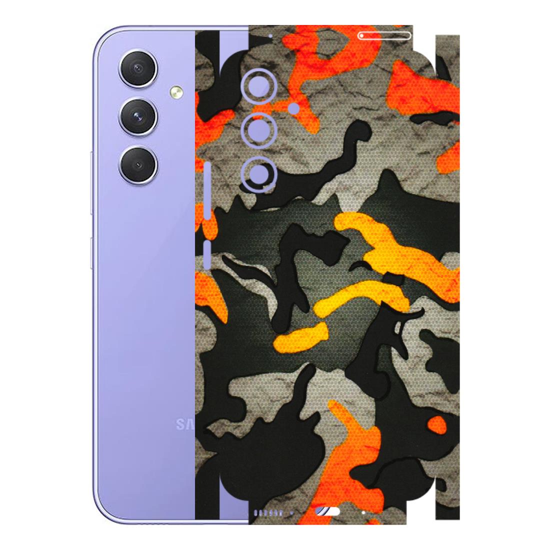 Samsung A/S Series Phone Skins (All Models) - Orange Camouflage - 3D Embossed Finish (L-204) Samsung Galaxy A54 (5G)