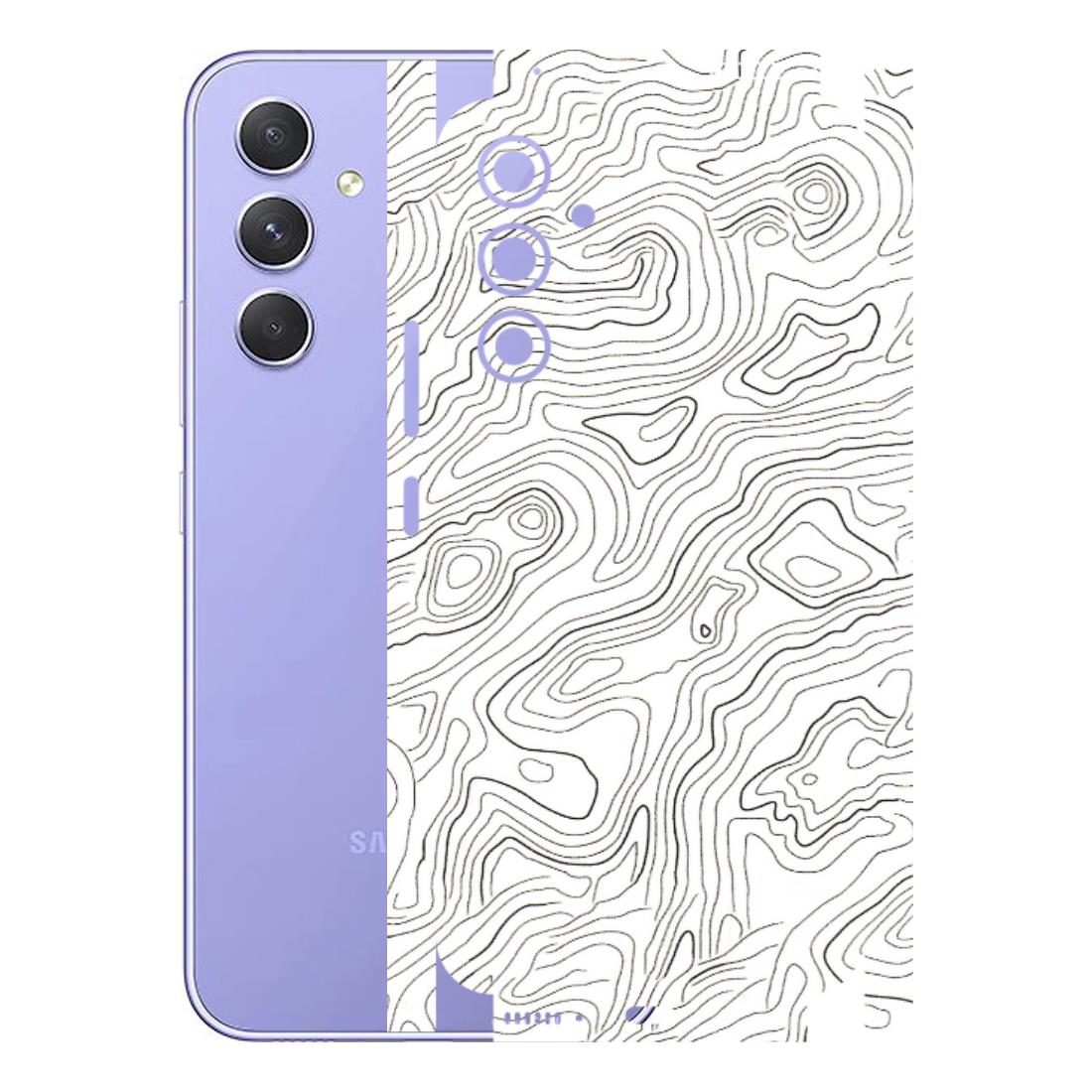 Samsung A/S Series Phone Skins (All Models) - White Black Swirls - 3D Embossed Finish (L-219) Samsung Galaxy A54 (5G)