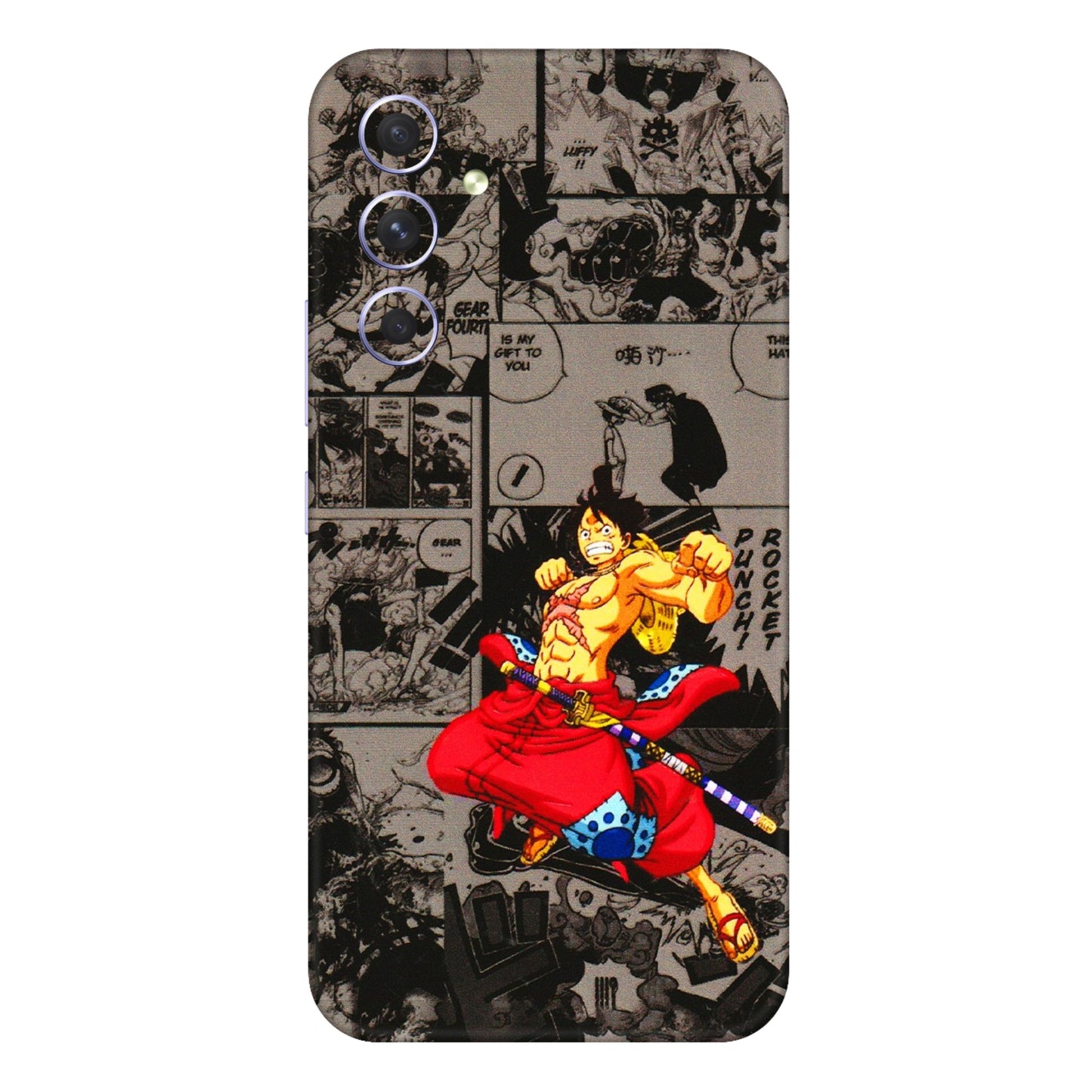 Samsung A/S Series Phone Skins (All Models) - One Piece Rocket Punch Manga - 3D Embossed Finish (L-25) Samsung Galaxy A54 (5G)