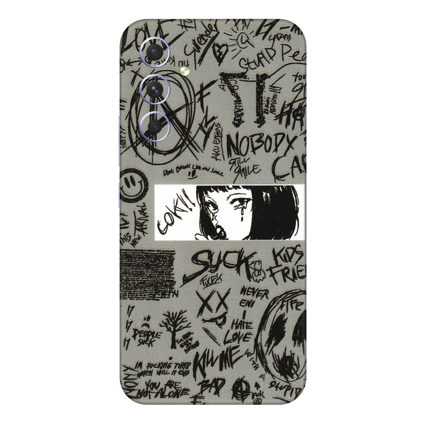 Samsung A/S Series Phone Skins (All Models) - Never Have Love Anime - 3D Embossed Finish (L-260) Samsung Galaxy A54 (5G)