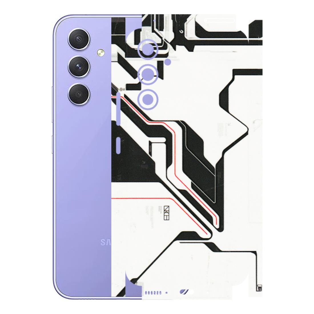 Samsung A/S Series Phone Skins (All Models) - White Techy Logo - 3D Embossed Finish (L-312) Samsung Galaxy A54 (5G)