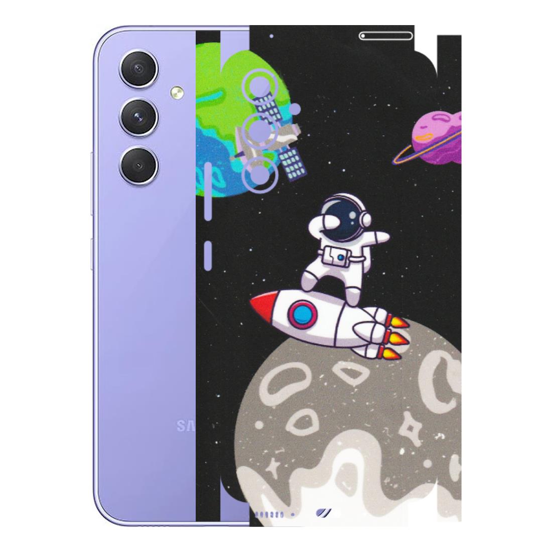 Samsung A/S Series Phone Skins (All Models) - Astronaut Vibing Toon Running - Matte Finish (M-39) Samsung Galaxy A54 (5G)