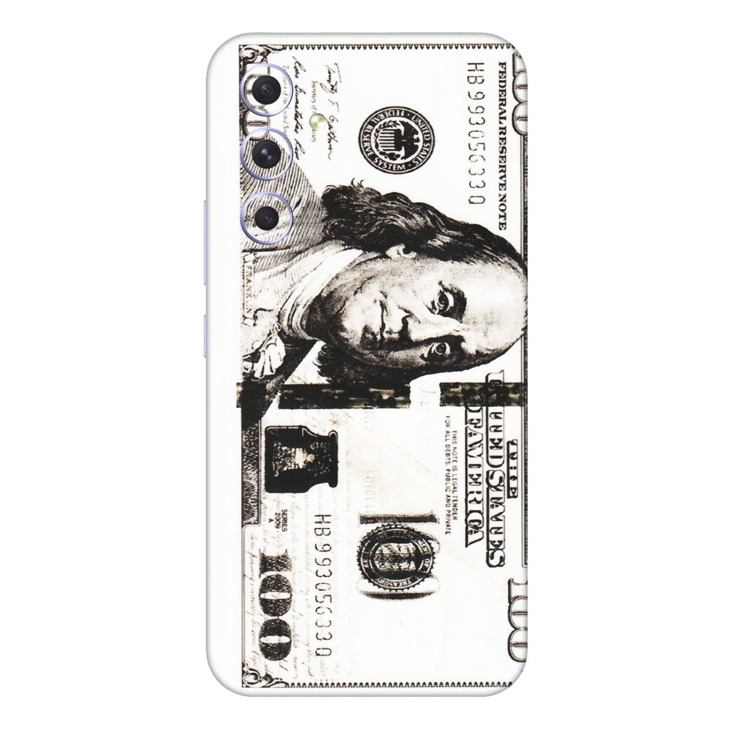 Samsung A/S Series Phone Skins (All Models) - 100 Dollar Currency - Transparent Finish (T-01) Samsung Galaxy A54 (5G)