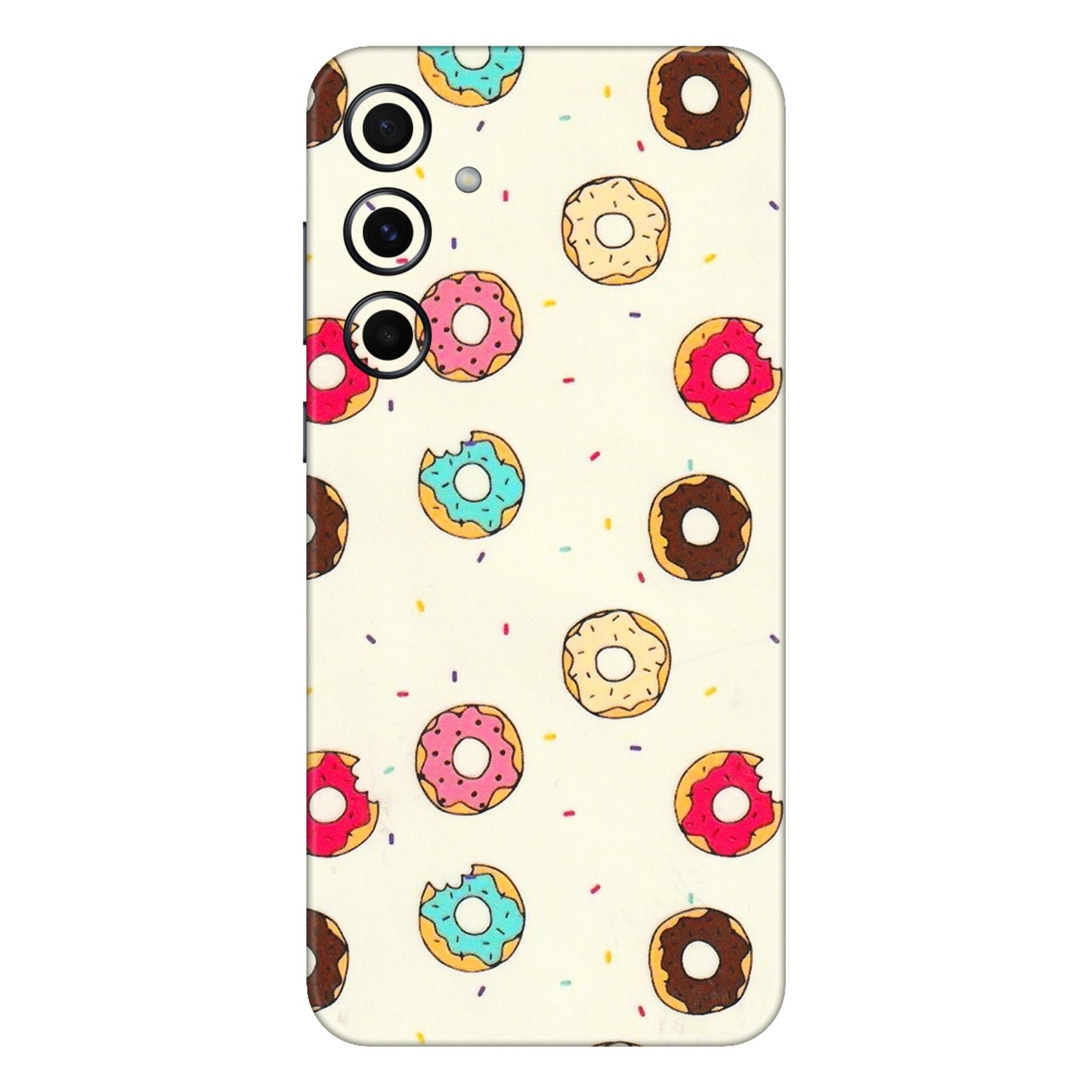Samsung A/S Series Phone Skins (All Models) - Mini Donuts Doodle Art - 3D Embossed Finish (L-122) Samsung Galaxy A55 (5G)