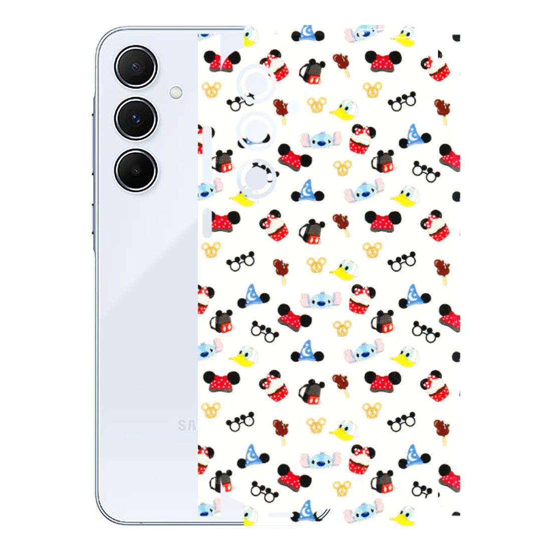 Samsung A/S Series Phone Skins (All Models) - Minnie Mouse & Donald Doodles s - 3D Embossed Finish (L-194) Samsung Galaxy A55 (5G)