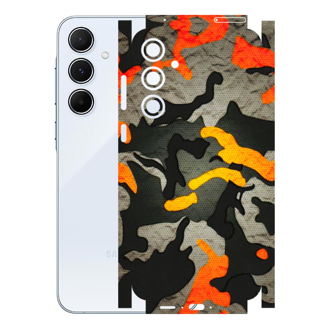 Samsung A/S Series Phone Skins (All Models) - Orange Camouflage - 3D Embossed Finish (L-204) Samsung Galaxy A55 (5G)