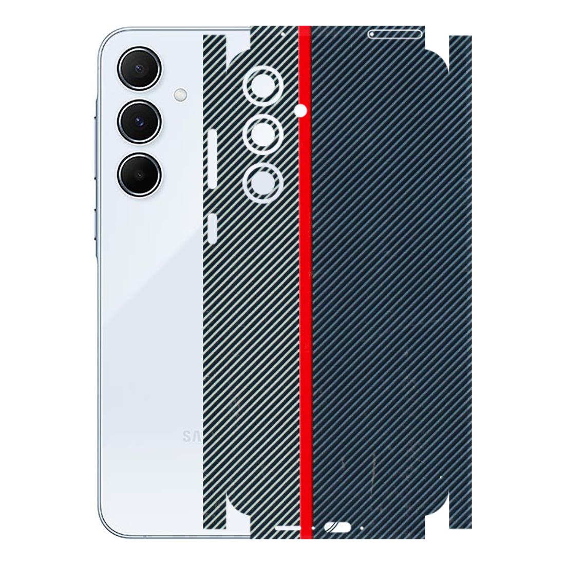 Samsung A/S Series Phone Skins (All Models) - Blue Sober Lines - 3D Embossed Finish (L-305) Samsung Galaxy A55 (5G)