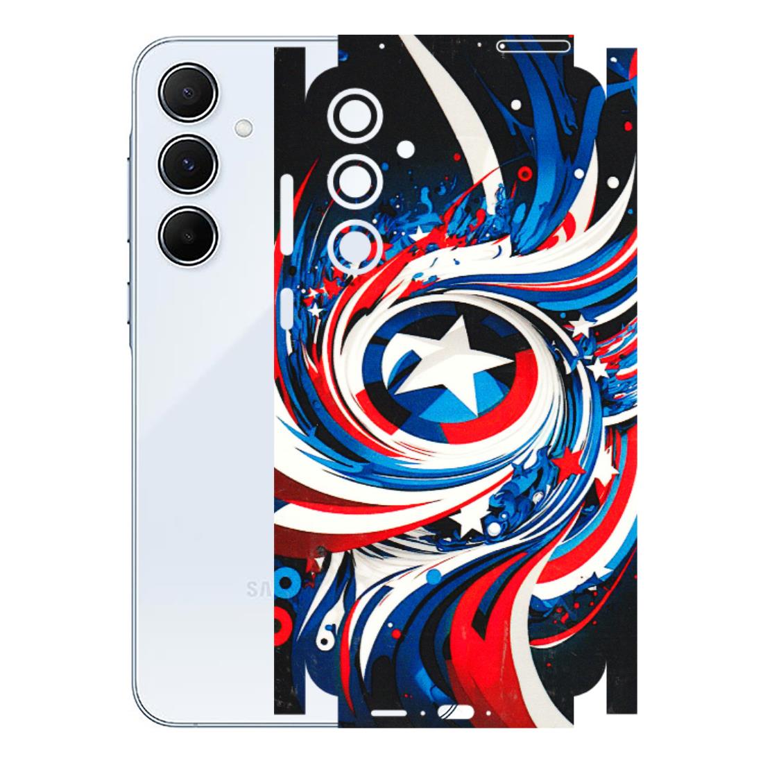 Samsung A/S Series Phone Skins (All Models) - Captain America Logo - 3D Embossed Finish (L-307) Samsung Galaxy A55 (5G)