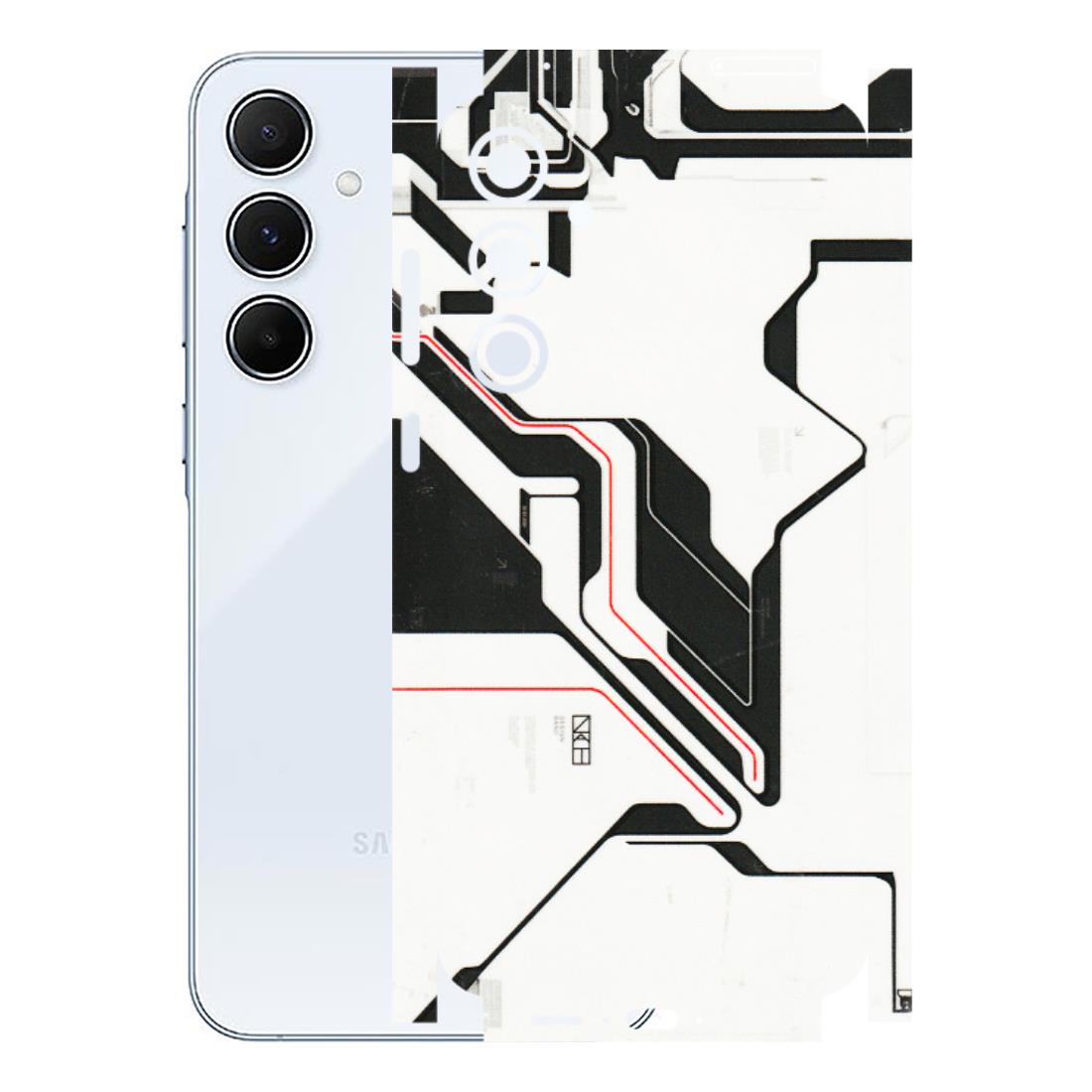 Samsung A/S Series Phone Skins (All Models) - White Techy Logo - 3D Embossed Finish (L-312) Samsung Galaxy A55 (5G)