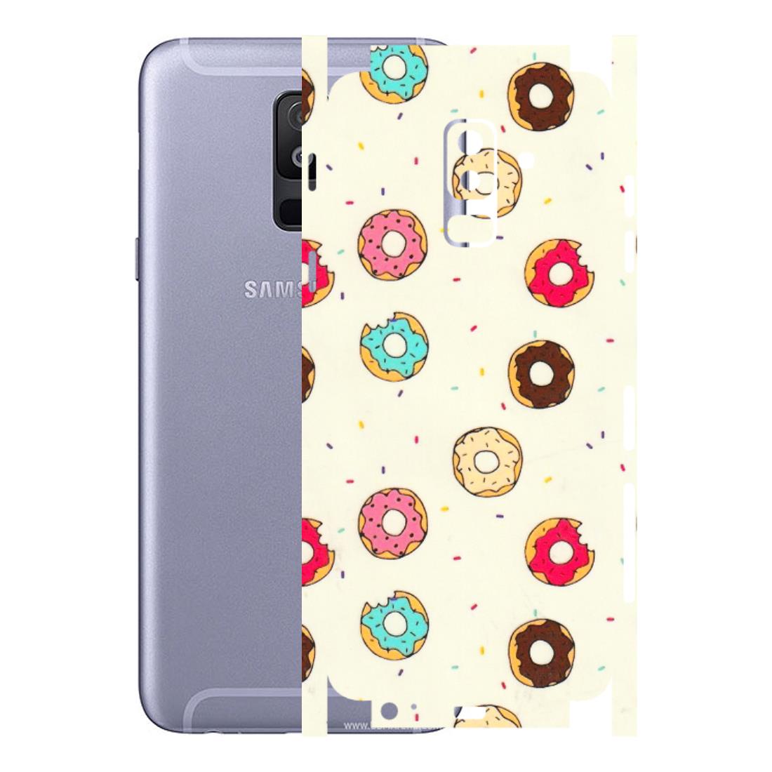 Samsung A/S Series Phone Skins (All Models) - Mini Donuts Doodle Art - 3D Embossed Finish (L-122) Samsung Galaxy A6 Plus 2018