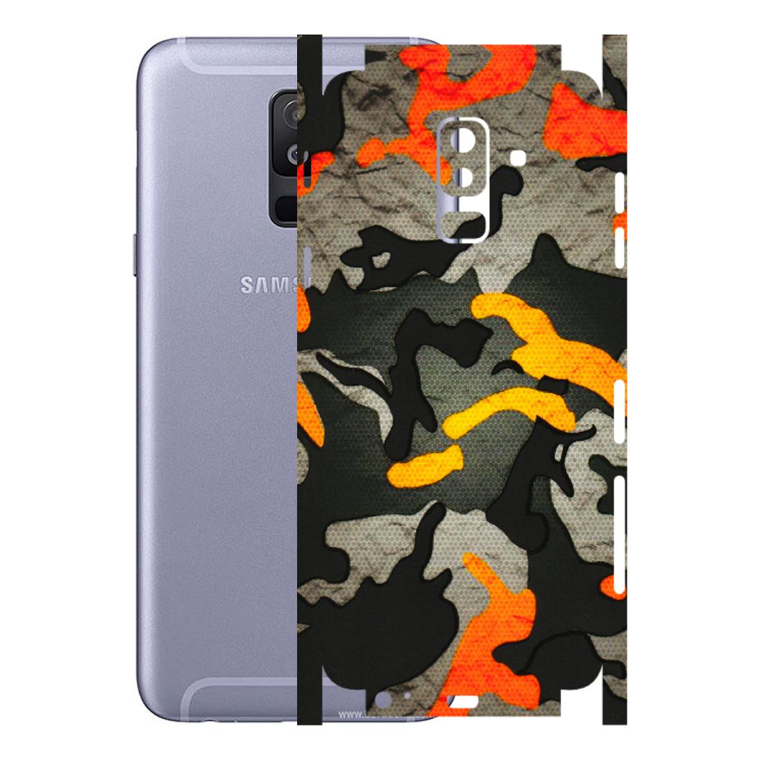 Samsung A/S Series Phone Skins (All Models) - Orange Camouflage - 3D Embossed Finish (L-204) Samsung Galaxy A6 Plus 2018