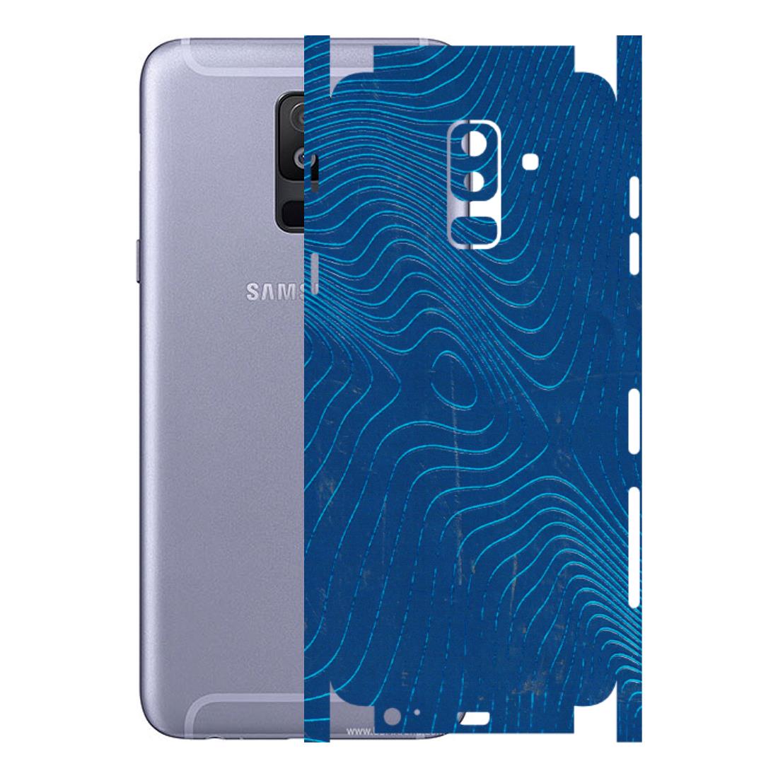 Samsung A/S Series Phone Skins (All Models) - Abstract Blue Line Map - 3D Embossed Finish (L-272) Samsung Galaxy A6 Plus 2018