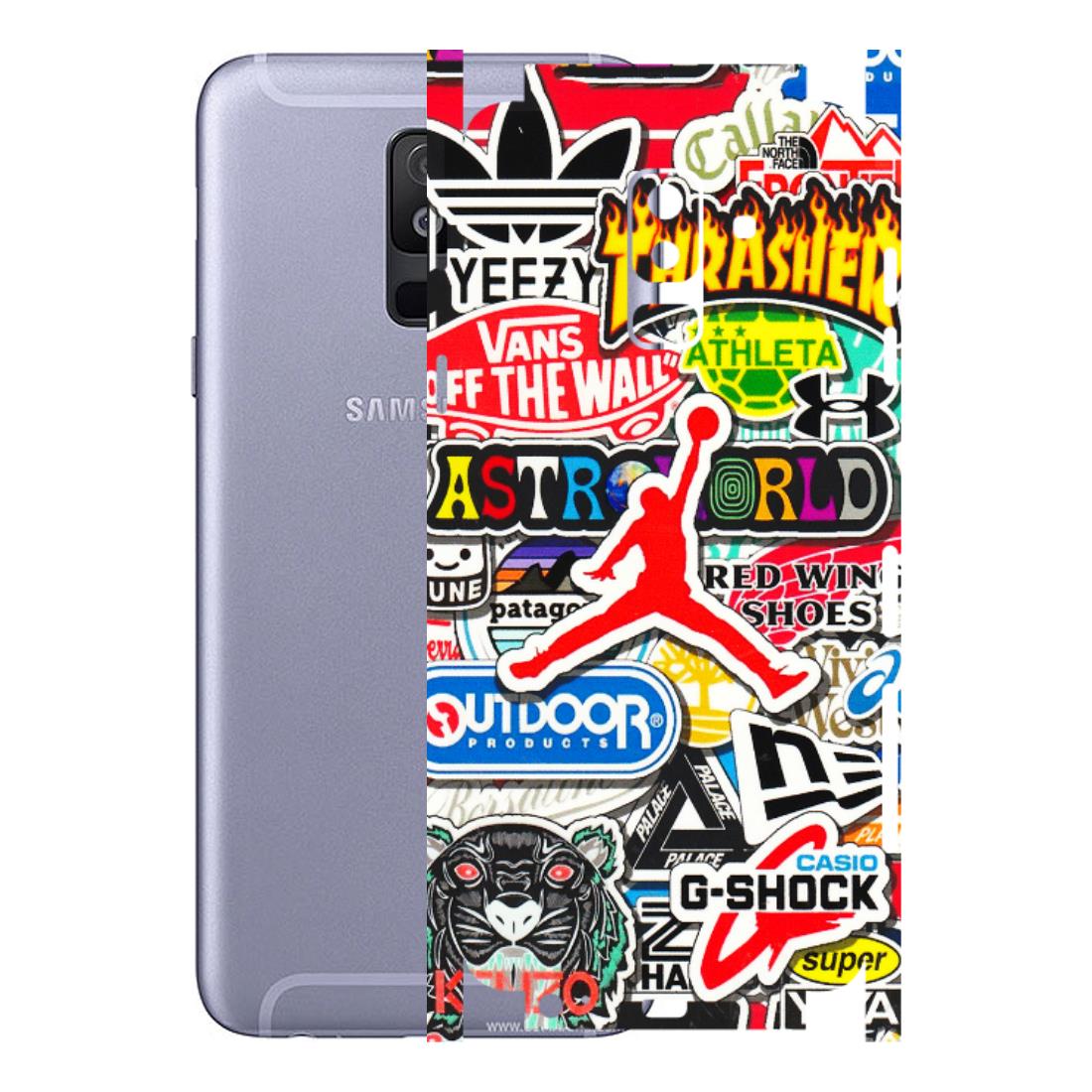 Samsung A/S Series Phone Skins (All Models) - Multi Brands Sticker Graffiti - 3D Embossed Finish (L-37) Samsung Galaxy A6 Plus 2018